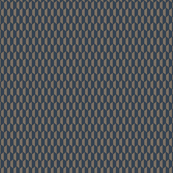 Blue Elegant Hexagon Embossed Wallpaper, Small Honeycomb Grid Pattern Textured wallcovering - Walloro High End Wallcoverings & More