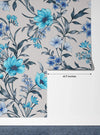 Blue Floral Wallpaper, Seamless Pattern Mural, Oversized Custom Size Wall Art, Non - Woven, Non - Adhesive, Modern Wall Paper, Removable - Adawall Wallpaper - Registered Trade Accounts Only, Wallpaper Wholesale Account - W78010 - Adawall Wholesale - Wallpaper Wholesaler