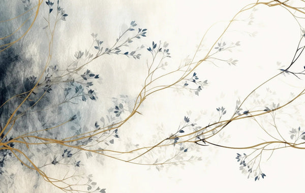 Blue Floral Wallpaper, White Background Mural, Oversized Custom Size Wall Art, Non - Woven, Non - Adhesive, Modern Wall Paper, Removable - Adawall Wallpaper - Registered Trade Accounts Only, Wallpaper Wholesale Account - W77598 - Adawall Wholesale - Wallpaper Wholesaler
