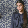 Blue Lace Trellis Wallpaper, Shiny Silver Gold Patterns Faded Colors Damask Design - Adawall Wallpaper - Registered Trade Accounts Only, Wallpaper Wholesale Account - 7810-4 - Adawall Wholesale - Wallpaper Wholesaler