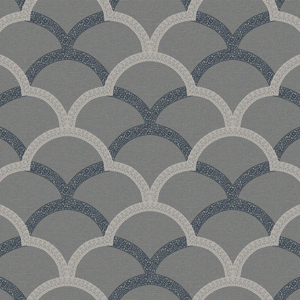 Blue Luxury Fish Scale Deep Embossed Wallpaper, 3D Textured Lace Patterns, Thick Wallcovering - Walloro High End Wallcoverings & More