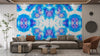 Blue Tie Dye Wallpaper, Geometric Shibori Mural, Oversized Custom Size Wall Art, Non - Woven, Non - Adhesive, Modern Wall Paper, Removable - Adawall Wallpaper - Registered Trade Accounts Only, Wallpaper Wholesale Account - W77575 - Adawall Wholesale - Wallpaper Wholesaler