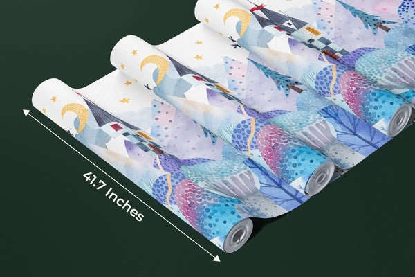 Bright Winter Wallpaper, Village Mural, Oversized Custom Size Wall Art, Non - Woven, Non - Adhesive, Modern Wall Paper, Removable - Adawall Wallpaper - Registered Trade Accounts Only, Wallpaper Wholesale Account - W77945 - Adawall Wholesale - Wallpaper Wholesaler