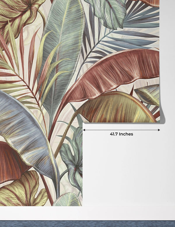 Brown and Green Leaves Wallpaper, Natural Wall Mural, Oversized Custom Size Wall Art, Non - Woven, Non - Adhesive, Modern Wall Paper, Removable - Adawall Wallpaper - Registered Trade Accounts Only, Wallpaper Wholesale Account - W77491 - Adawall Wholesale - Wallpaper Wholesaler