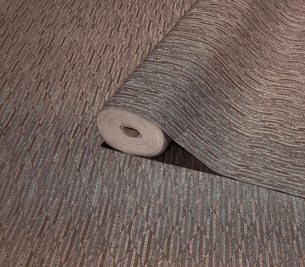 Brown Diamond Shapes Wallpaper, Shiny 3D Deep Embossed Lines Stylish Modern Wallcovering - Adawall Wallpaper - Registered Trade Accounts Only, Wallpaper Wholesale Account - 23205-5 - Adawall Wholesale - Wallpaper Wholesaler