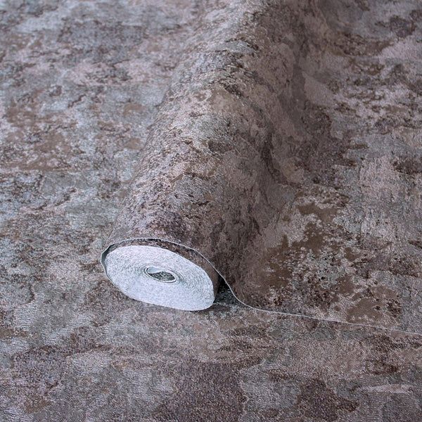 Brown Distressed Metallic Wallpaper, Deep Embossed Shiny Rustic Aged Industrial Design - Adawall Wallpaper - Registered Trade Accounts Only, Wallpaper Wholesale Account - 1513-5 - Adawall Wholesale - Wallpaper Wholesaler