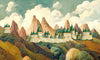 Castle Wallpaper, Mountain Landscape Mural, Oversized Custom Size Wall Art, Non - Woven, Non - Adhesive, Modern Wall Paper, Removable - Adawall Wallpaper - Registered Trade Accounts Only, Wallpaper Wholesale Account - W77834 - Adawall Wholesale - Wallpaper Wholesaler