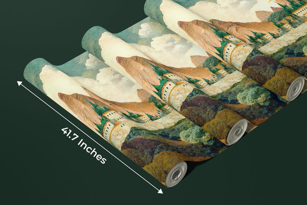Castle Wallpaper, Mountain Landscape Mural, Oversized Custom Size Wall Art, Non - Woven, Non - Adhesive, Modern Wall Paper, Removable - Adawall Wallpaper - Registered Trade Accounts Only, Wallpaper Wholesale Account - W77834 - Adawall Wholesale - Wallpaper Wholesaler