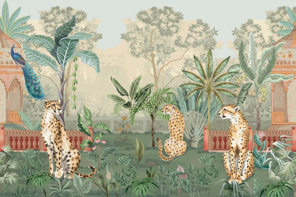 Cheetas Wallpaper, Garden Mural, Oversized Custom Size Wall Art, Non - Woven, Non - Adhesive, Modern Wall Paper, Removable - Adawall Wallpaper - Registered Trade Accounts Only, Wallpaper Wholesale Account - W77688 - Adawall Wholesale - Wallpaper Wholesaler