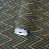 Chevron Wallpaper, Green, Blue, Yellow Geometric Deep Embossed Zigzag Pattern Geometric Wallcovering - Adawall Wallpaper - Registered Trade Accounts Only, Wallpaper Wholesale Account - 1509-5 - Adawall Wholesale - Wallpaper Wholesaler