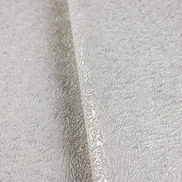 Chic 3D Embossed Wallpaper, Light Gray Glittering Solid Color Modern Wall Paper for Home and Commercial Use, Non-Woven - Walloro High End Wallcoverings & More