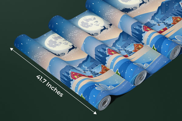 Christmas, Santa Wallpaper, Winter Landscape Mural, Oversized Custom Size Wall Art, Non - Woven, Non - Adhesive, Modern Wall Paper, Removable - Adawall Wallpaper - Registered Trade Accounts Only, Wallpaper Wholesale Account - W78122 - Adawall Wholesale - Wallpaper Wholesaler