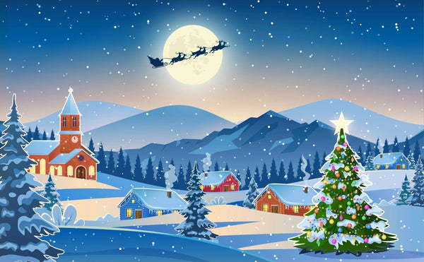 Christmas Wallpaper, Winter Landscape Mural, Oversized Custom Size Wall Art, Non - Woven, Non - Adhesive, Modern Wall Paper, Removable - Adawall Wallpaper - Registered Trade Accounts Only, Wallpaper Wholesale Account - W78121 - Adawall Wholesale - Wallpaper Wholesaler
