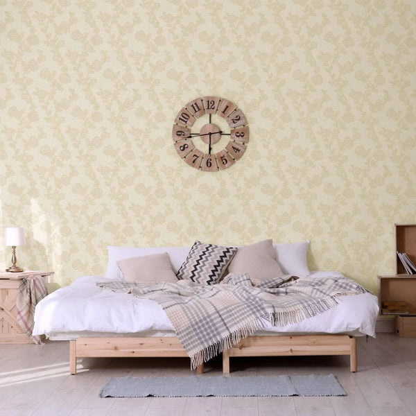 Circle Deep Embossed Vanilla Flowered Embossed Wallpaper, Home Wall Decor, Aesthetic Wallpaper, Textured Wallcovering Non - Adhesive - Adawall Wallpaper - Registered Trade Accounts Only, Wallpaper Wholesale Account - 1010-3 - Adawall Wholesale - Wallpaper Wholesaler