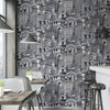 Cityscape Buildings Wallpaper, Rich Textured Wallcovering, Traditional, Modern Wallpaper, Extra Large 114 sq ft Roll, Washable, Drawing - Adawall Wallpaper - Registered Trade Accounts Only, Wallpaper Wholesale Account - 4705-2 - Adawall Wholesale - Wallpaper Wholesaler
