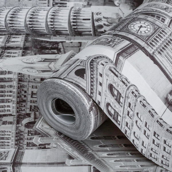 Cityscape Buildings Wallpaper, Rich Textured Wallcovering, Traditional, Modern Wallpaper, Extra Large 114 sq ft Roll, Washable, Drawing - Adawall Wallpaper - Registered Trade Accounts Only, Wallpaper Wholesale Account - 4705-2 - Adawall Wholesale - Wallpaper Wholesaler