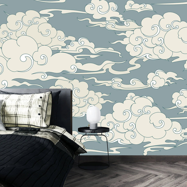 Clouds, Gray Background Wallpaper, Seamless Pattern Mural, Oversized Custom Size Wall Art, Non - Woven, Non - Adhesive, Modern Wall Paper, Removable - Adawall Wallpaper - Registered Trade Accounts Only, Wallpaper Wholesale Account - W77695 - Adawall Wholesale - Wallpaper Wholesaler