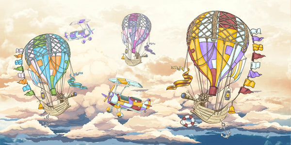Colorful Balloons Wallpaper, Airplanes Mural, Oversized Custom Size Wall Art, Non - Woven, Non - Adhesive, Modern Wall Paper, Removable - Adawall Wallpaper - Registered Trade Accounts Only, Wallpaper Wholesale Account - W78140 - Adawall Wholesale - Wallpaper Wholesaler