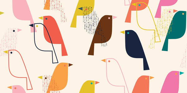 Colorful Birds Wallpaper, Seamless Pattern Mural, Oversized Custom Size Wall Art, Non - Woven, Non - Adhesive, Modern Wall Paper, Removable - Adawall Wallpaper - Registered Trade Accounts Only, Wallpaper Wholesale Account - W77976 - Adawall Wholesale - Wallpaper Wholesaler
