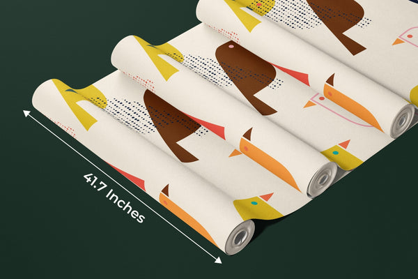 Colorful Birds Wallpaper, Seamless Pattern Mural, Oversized Custom Size Wall Art, Non - Woven, Non - Adhesive, Modern Wall Paper, Removable - Adawall Wallpaper - Registered Trade Accounts Only, Wallpaper Wholesale Account - W77976 - Adawall Wholesale - Wallpaper Wholesaler