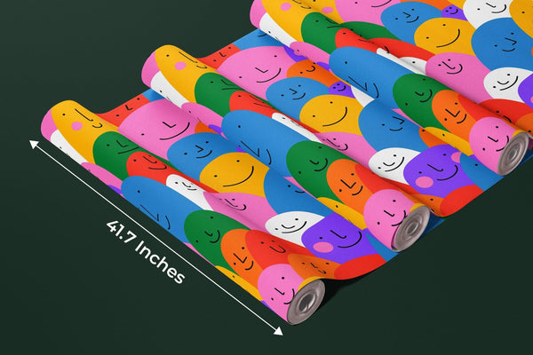 Colorful Cartoon People Wallpaper, Seamless Pattern Mural, Oversized Custom Size Wall Art, Non - Woven, Non - Adhesive, Modern Wall Paper, Removable - Adawall Wallpaper - Registered Trade Accounts Only, Wallpaper Wholesale Account - W78200 - Adawall Wholesale - Wallpaper Wholesaler
