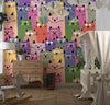 Colorful Cute Kitten Wallpaper, Seamless Pattern Mural, Oversized Custom Size Wall Art, Non - Woven, Non - Adhesive, Modern Wall Paper, Removable - Adawall Wallpaper - Registered Trade Accounts Only, Wallpaper Wholesale Account - W77558 - Adawall Wholesale - Wallpaper Wholesaler