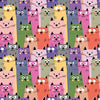 Colorful Cute Kitten Wallpaper, Seamless Pattern Mural, Oversized Custom Size Wall Art, Non - Woven, Non - Adhesive, Modern Wall Paper, Removable - Adawall Wallpaper - Registered Trade Accounts Only, Wallpaper Wholesale Account - W77558 - Adawall Wholesale - Wallpaper Wholesaler