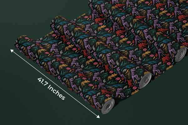 Colorful Dinosaur Skeletons Wallpaper, Seamless Pattern Mural, Oversized Custom Size Wall Art, Non - Woven, Non - Adhesive, Modern Wall Paper, Removable - Adawall Wallpaper - Registered Trade Accounts Only, Wallpaper Wholesale Account - W77552 - Adawall Wholesale - Wallpaper Wholesaler