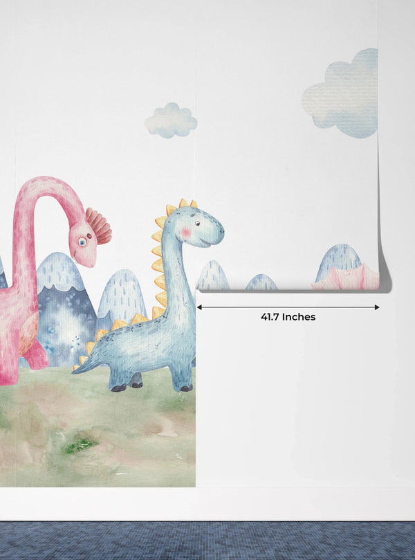 Colorful Dinosaurs Wallpaper, Seamless Pattern Mural, Oversized Custom Size Wall Art, Non - Woven, Non - Adhesive, Modern Wall Paper, Removable - Adawall Wallpaper - Registered Trade Accounts Only, Wallpaper Wholesale Account - W77952 - Adawall Wholesale - Wallpaper Wholesaler