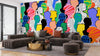 Colorful Diversed People Crowd Wallpaper, Seamless Pattern Mural, Oversized Custom Size Wall Art, Non - Woven, Non - Adhesive, Modern Wall Paper, Removable - Adawall Wallpaper - Registered Trade Accounts Only, Wallpaper Wholesale Account - W78196 - Adawall Wholesale - Wallpaper Wholesaler