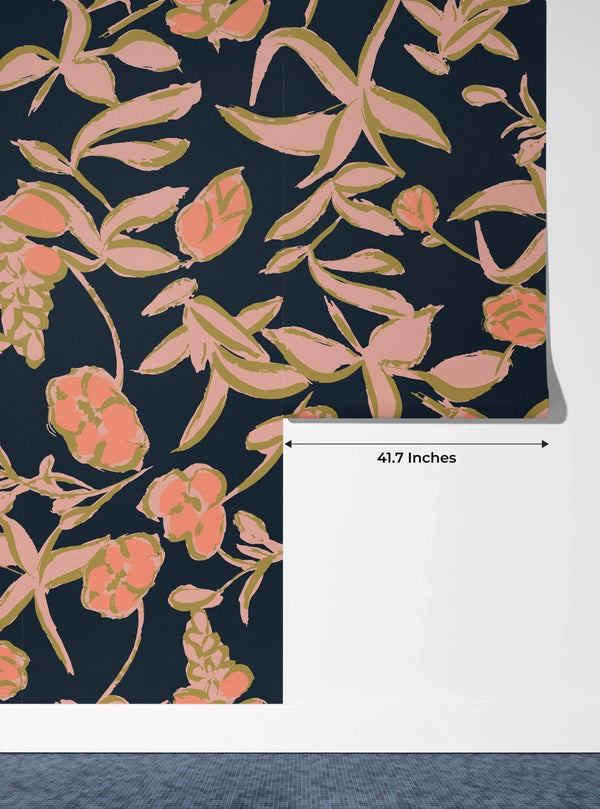 Colorful Floral Wallpaper, Seamless Pattern Mural, Oversized Custom Size Wall Art, Non - Woven, Non - Adhesive, Modern Wall Paper, Removable - Adawall Wallpaper - Registered Trade Accounts Only, Wallpaper Wholesale Account - W78004 - Adawall Wholesale - Wallpaper Wholesaler