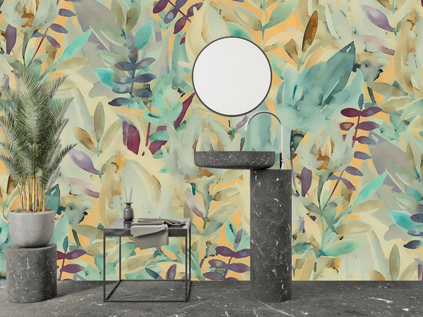 Colorful Flowers Wallpaper, Watercolor Mural, Oversized Custom Size Wall Art, Non - Woven, Non - Adhesive, Modern Wall Paper, Removable - Adawall Wallpaper - Registered Trade Accounts Only, Wallpaper Wholesale Account - W78001 - Adawall Wholesale - Wallpaper Wholesaler