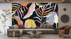 Colorful Leaves Wallpaper, Dark Background Mural, Oversized Custom Size Wall Art, Non - Woven, Non - Adhesive, Modern Wall Paper, Removable - Adawall Wallpaper - Registered Trade Accounts Only, Wallpaper Wholesale Account - W77729 - Adawall Wholesale - Wallpaper Wholesaler
