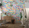 Colorful Line Doodle Wallpaper, Seamless Pattern Mural, Oversized Custom Size Wall Art, Non - Woven, Non - Adhesive, Modern Wall Paper, Removable - Adawall Wallpaper - Registered Trade Accounts Only, Wallpaper Wholesale Account - W77560 - Adawall Wholesale - Wallpaper Wholesaler