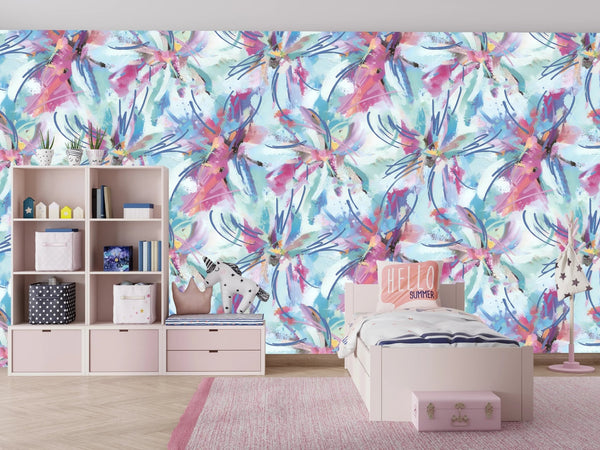Colorful Tie Dye Shibori Wallpaper, Seamless Pattern Mural, Oversized Custom Size Wall Art, Non - Woven, Non - Adhesive, Modern Wall Paper, Removable - Adawall Wallpaper - Registered Trade Accounts Only, Wallpaper Wholesale Account - W77577 - Adawall Wholesale - Wallpaper Wholesaler