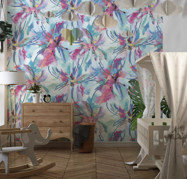 Colorful Tie Dye Shibori Wallpaper, Seamless Pattern Mural, Oversized Custom Size Wall Art, Non - Woven, Non - Adhesive, Modern Wall Paper, Removable - Adawall Wallpaper - Registered Trade Accounts Only, Wallpaper Wholesale Account - W77577 - Adawall Wholesale - Wallpaper Wholesaler