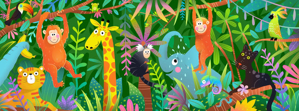 Colorful Wild Animals Wallpaper, African Jungle Mural, Oversized Custom Size Wall Art, Non - Woven, Non - Adhesive, Modern Wall Paper, Removable - Adawall Wallpaper - Registered Trade Accounts Only, Wallpaper Wholesale Account - W77535 - Adawall Wholesale - Wallpaper Wholesaler