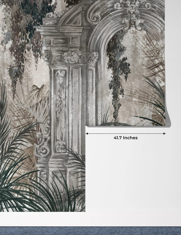 Columns in the Tropics Wallpaper, Watercolor Style Mural, Oversized Custom Size Wall Art, Non - Woven, Non - Adhesive, Modern Wall Paper, Removable - Adawall Wallpaper - Registered Trade Accounts Only, Wallpaper Wholesale Account - W77507 - Adawall Wholesale - Wallpaper Wholesaler