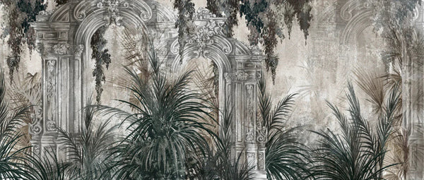 Columns in the Tropics Wallpaper, Watercolor Style Mural, Oversized Custom Size Wall Art, Non - Woven, Non - Adhesive, Modern Wall Paper, Removable - Adawall Wallpaper - Registered Trade Accounts Only, Wallpaper Wholesale Account - W77507 - Adawall Wholesale - Wallpaper Wholesaler