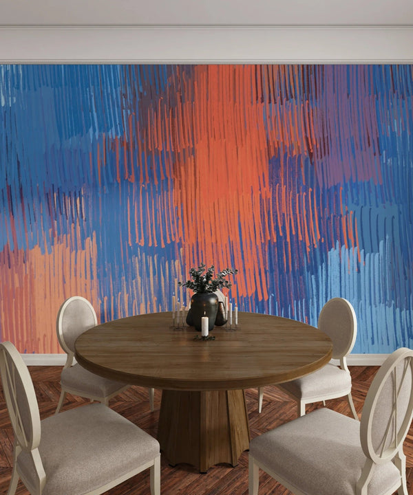 Crazy Sketch Red and Blue Wallpaper, Chaos and Variety Mural, Oversized Custom Size Wall Art, Non - Woven, Non - Adhesive, Modern Wall Paper, Removable - Adawall Wallpaper - Registered Trade Accounts Only, Wallpaper Wholesale Account - W77618 - Adawall Wholesale - Wallpaper Wholesaler