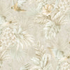 Cream Birds Deep Embossed Wallpaper, Stylish 3D Textured Tropical Plants Wallcovering - Walloro High End Wallcoverings & More