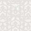 Cream Lace Trellis Wallpaper, Shiny Silver Gold Patterns Faded Colors Damask Design - Walloro High End Wallcoverings & More