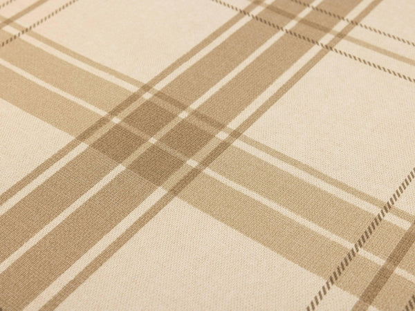 Cream Large Plaid Textured Wallpaper, Tartan Fabric Pattern Classical Modern Non-Pasted Wallcovering - Walloro High End Wallcoverings & More
