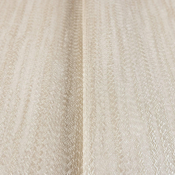 Cream Shiny 3D Embossed Striped Wallpaper, Plain Color Textured Wall Paper - Walloro High End Wallcoverings & More