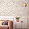 Cream, Silver Luxury 3D Damask Wallpaper, Premium Sparkling Velvet Feeling Flocked Wallcovering - Adawall Wallpaper - Registered Trade Accounts Only, Wallpaper Wholesale Account - 1002-7 - Adawall Wholesale - Wallpaper Wholesaler