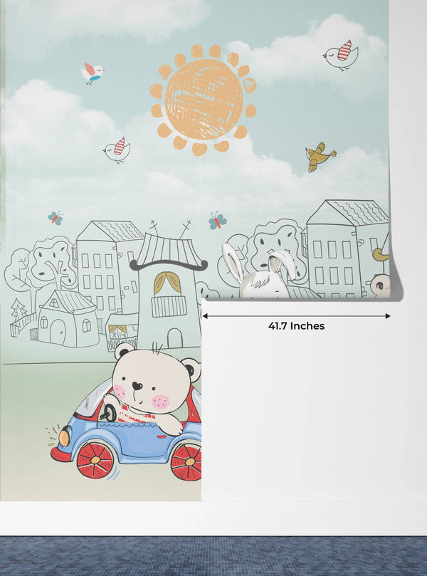 Cute Baby Animals Wallpaper, Hand Drawn Mural, Oversized Custom Size Wall Art, Non - Woven, Non - Adhesive, Modern Wall Paper, Removable - Adawall Wallpaper - Registered Trade Accounts Only, Wallpaper Wholesale Account - W78092 - Adawall Wholesale - Wallpaper Wholesaler