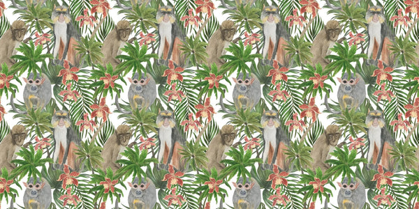 Cute Monkey Wallpaper, Seamless Pattern Mural, Oversized Custom Size Wall Art, Non - Woven, Non - Adhesive, Modern Wall Paper, Removable - Adawall Wallpaper - Registered Trade Accounts Only, Wallpaper Wholesale Account - W77810 - Adawall Wholesale - Wallpaper Wholesaler