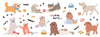 Cute Pet Doodle Wallpaper, Cats and Dogs Mural, Oversized Custom Size Wall Art, Non - Woven, Non - Adhesive, Modern Wall Paper, Removable - Adawall Wallpaper - Registered Trade Accounts Only, Wallpaper Wholesale Account - W77860 - Adawall Wholesale - Wallpaper Wholesaler
