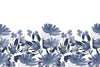 Dark Blue Floral Wallpaper, Seamless Pattern Mural, Oversized Custom Size Wall Art, Non - Woven, Non - Adhesive, Modern Wall Paper, Removable - Adawall Wallpaper - Registered Trade Accounts Only, Wallpaper Wholesale Account - W78075 - Adawall Wholesale - Wallpaper Wholesaler