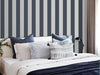 Dark Blue Timeless Bold Striped Wallpaper, Flocked Textured Velvet Feeling Thick Lines Wallcovering - Adawall Wallpaper - Registered Trade Accounts Only, Wallpaper Wholesale Account - 3704-7 - Adawall Wholesale - Wallpaper Wholesaler